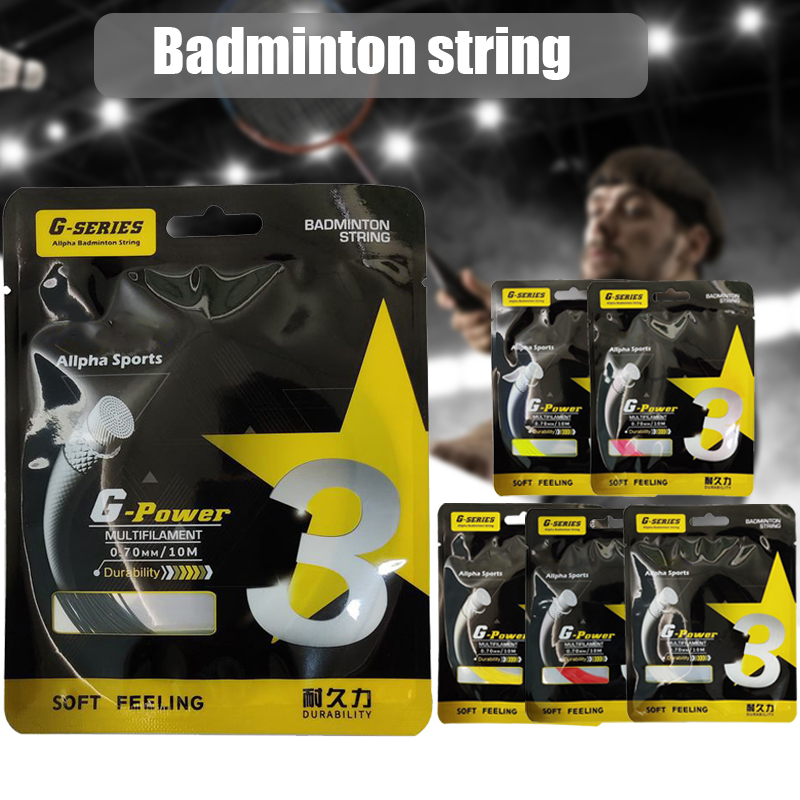 Badminton Yonex String - Badmintontraining Duurzaam Racket String Line Zwart
