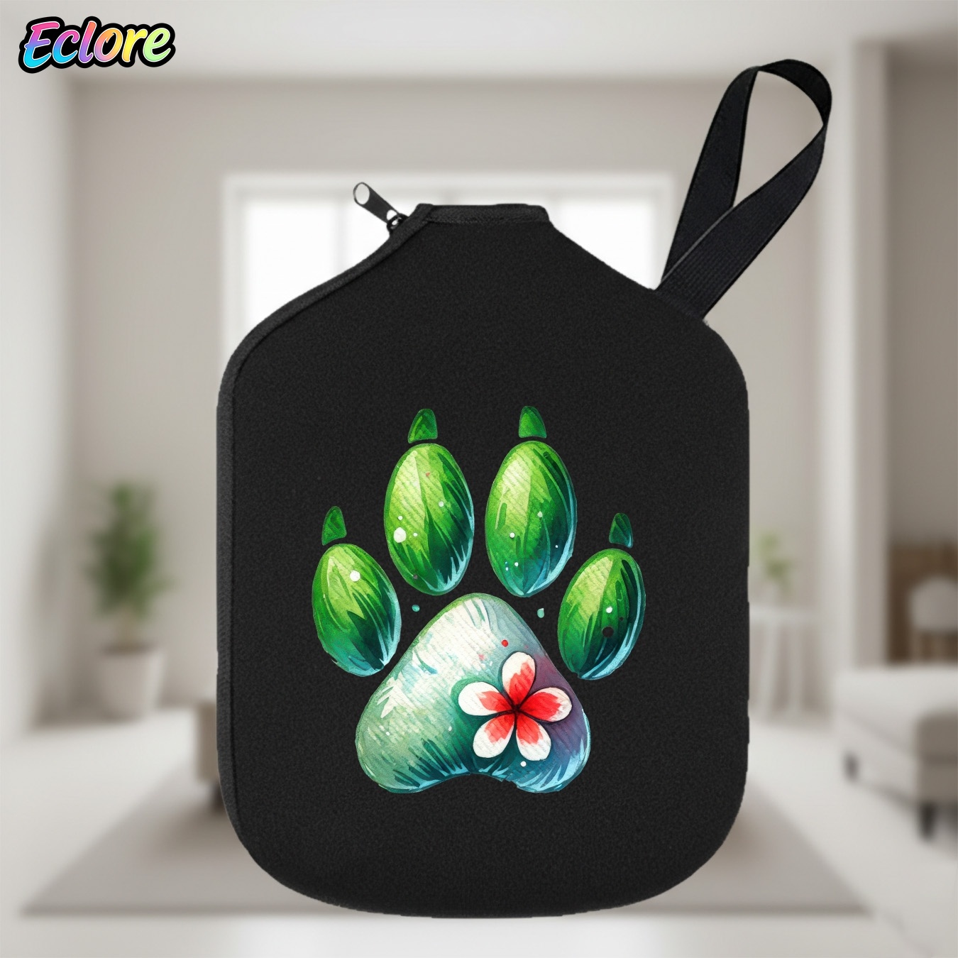 Groene aquarel pootafdruk pedd - Racket Cover Bag recensie en prijs